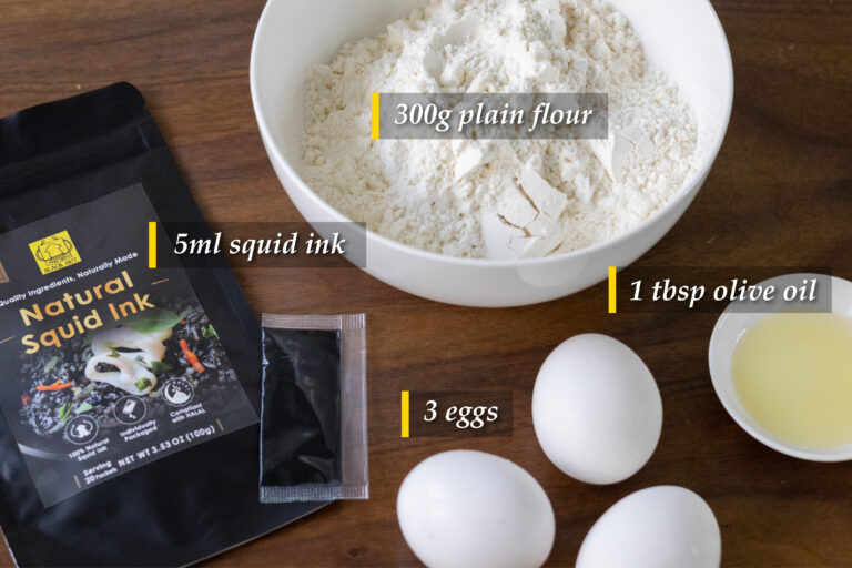 Squid ink pasta dough recipe