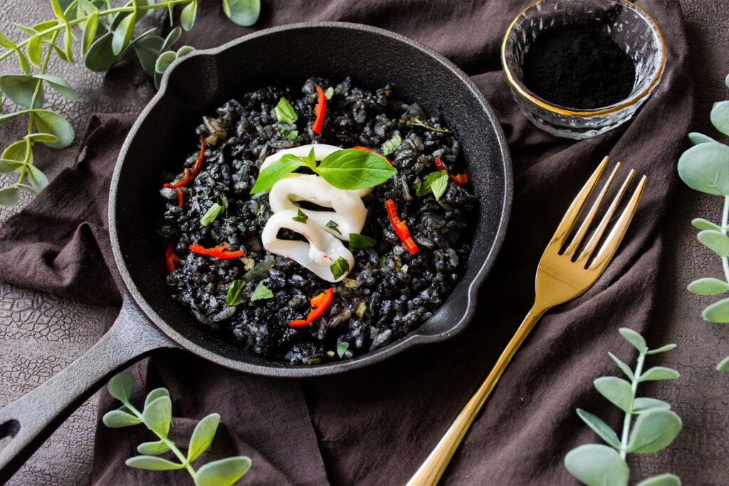 Squid ink risotto recipe