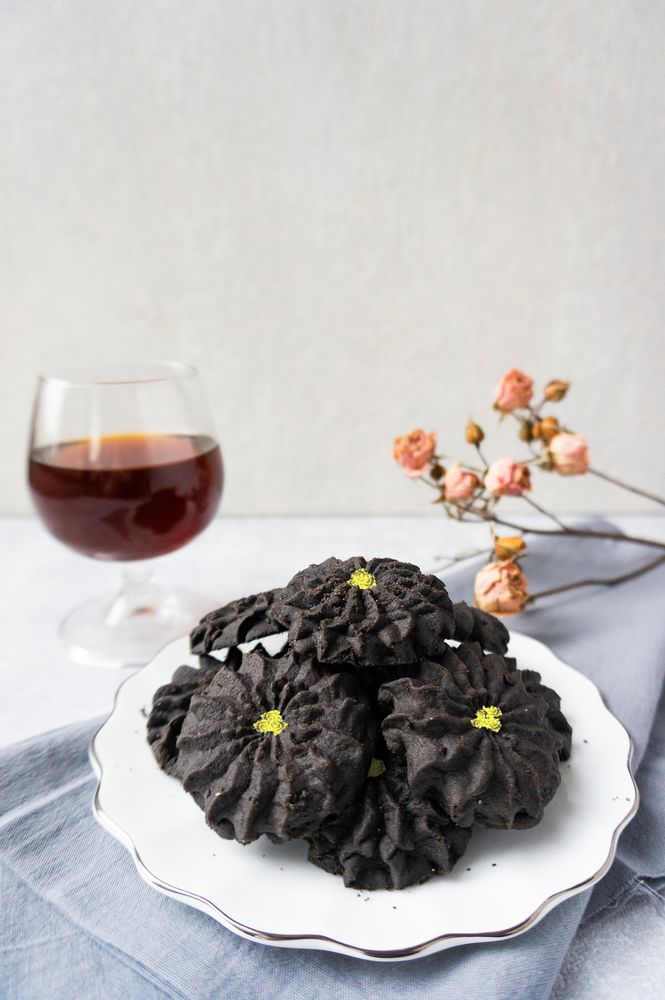 Squid ink cookies and sweets